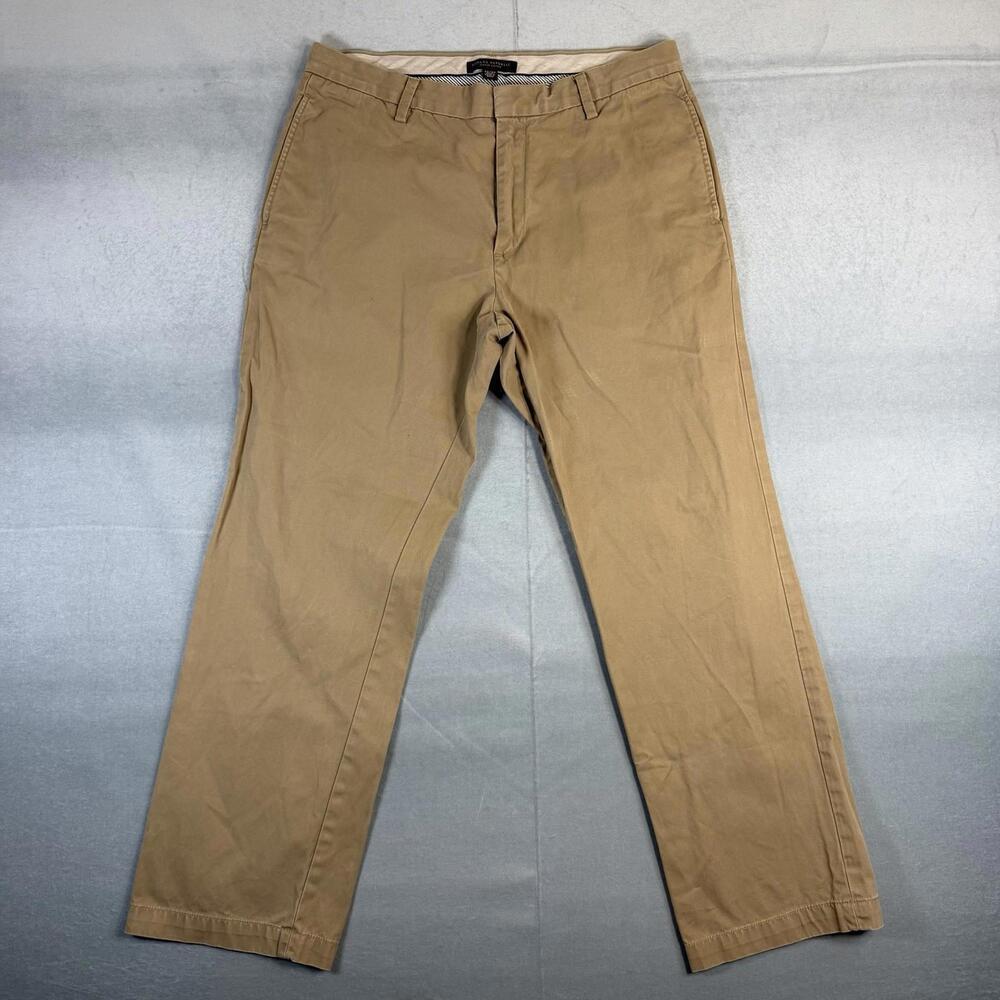 Banana Republic Gavin Chino Pants Mens 33x30 Khaki Straight Cotton Twill